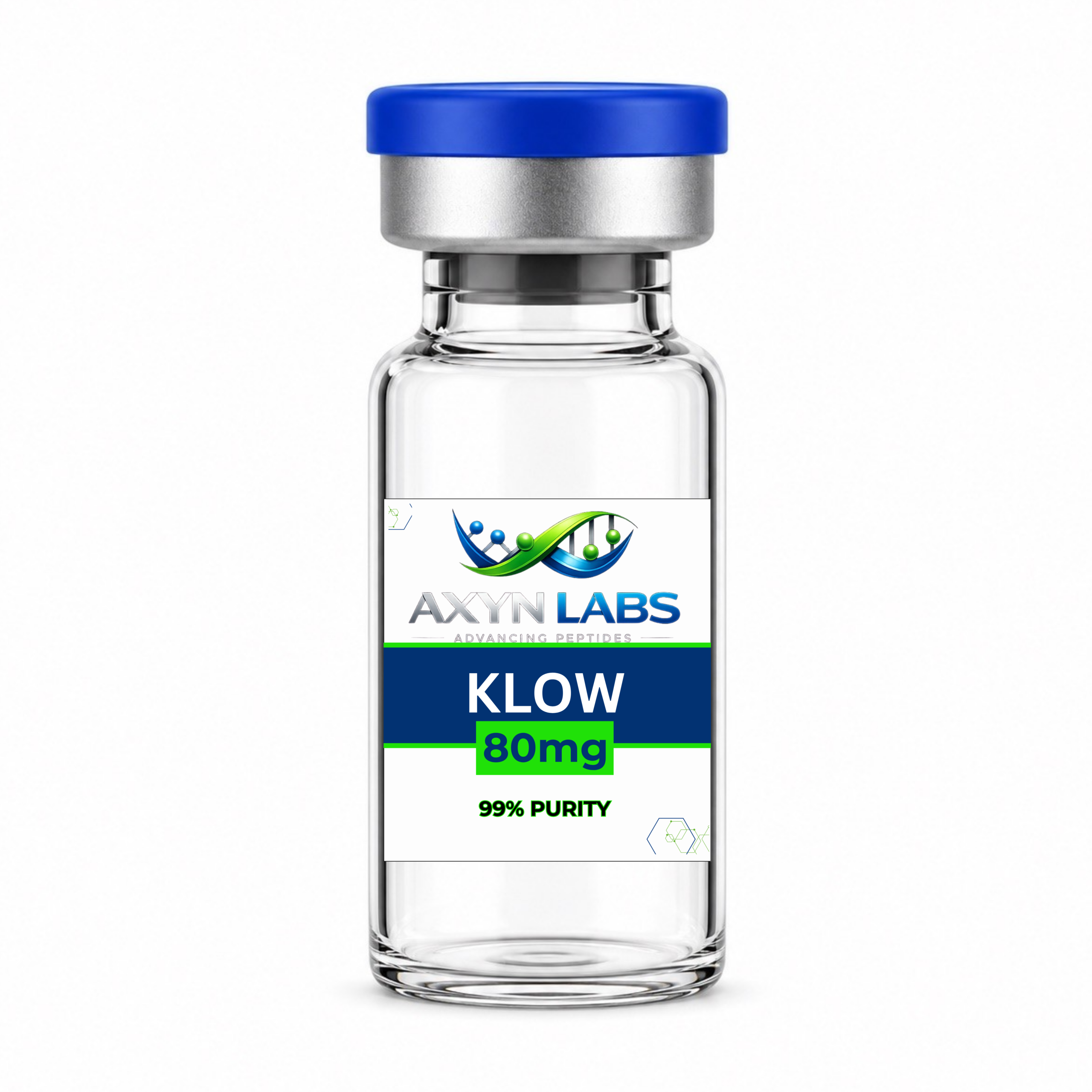 Vial de KLOW 80mg de Axyn Labs para investigación peptídica