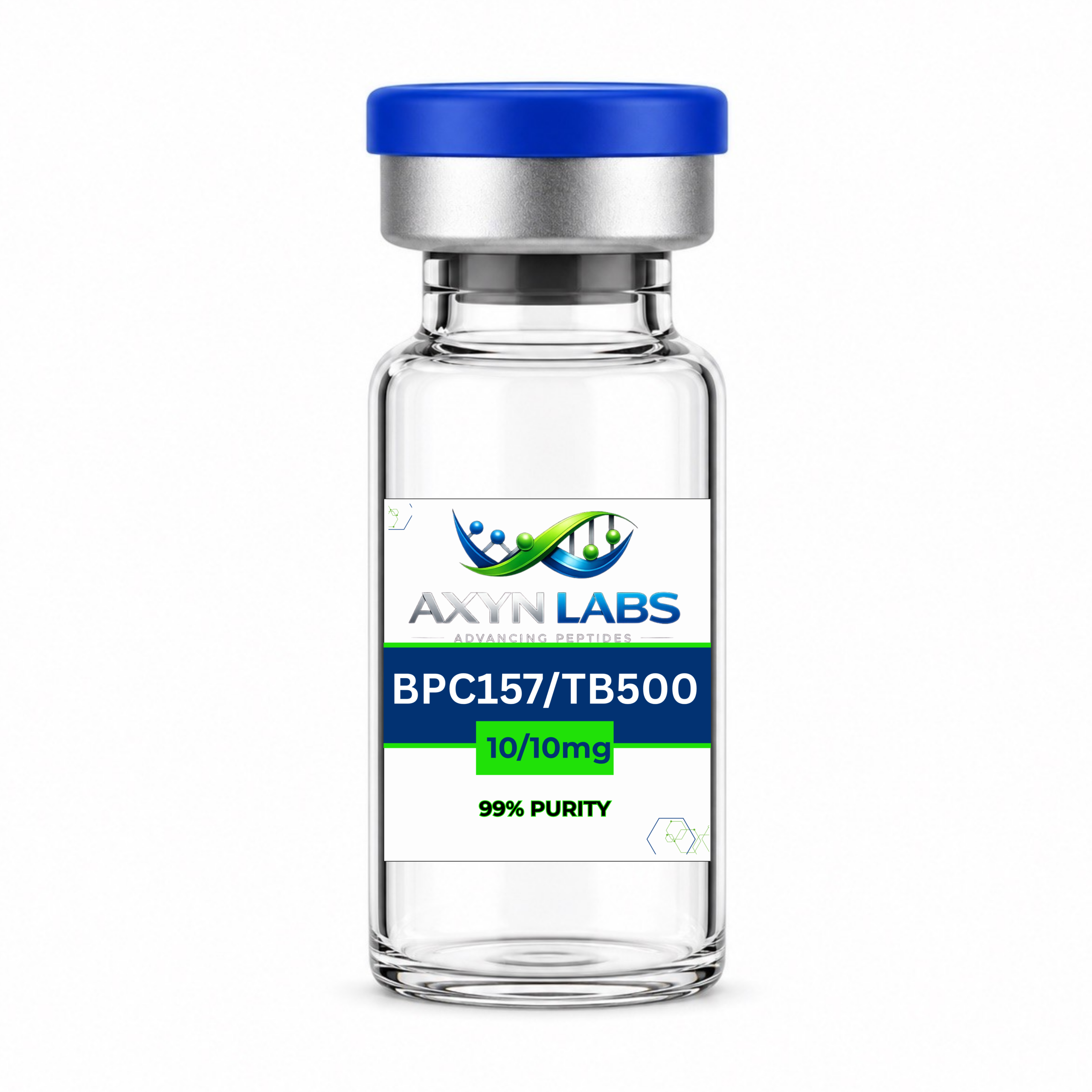 Vial de BPC-157 y TB-500 10mg/10mg de Axyn Labs para investigación peptídica