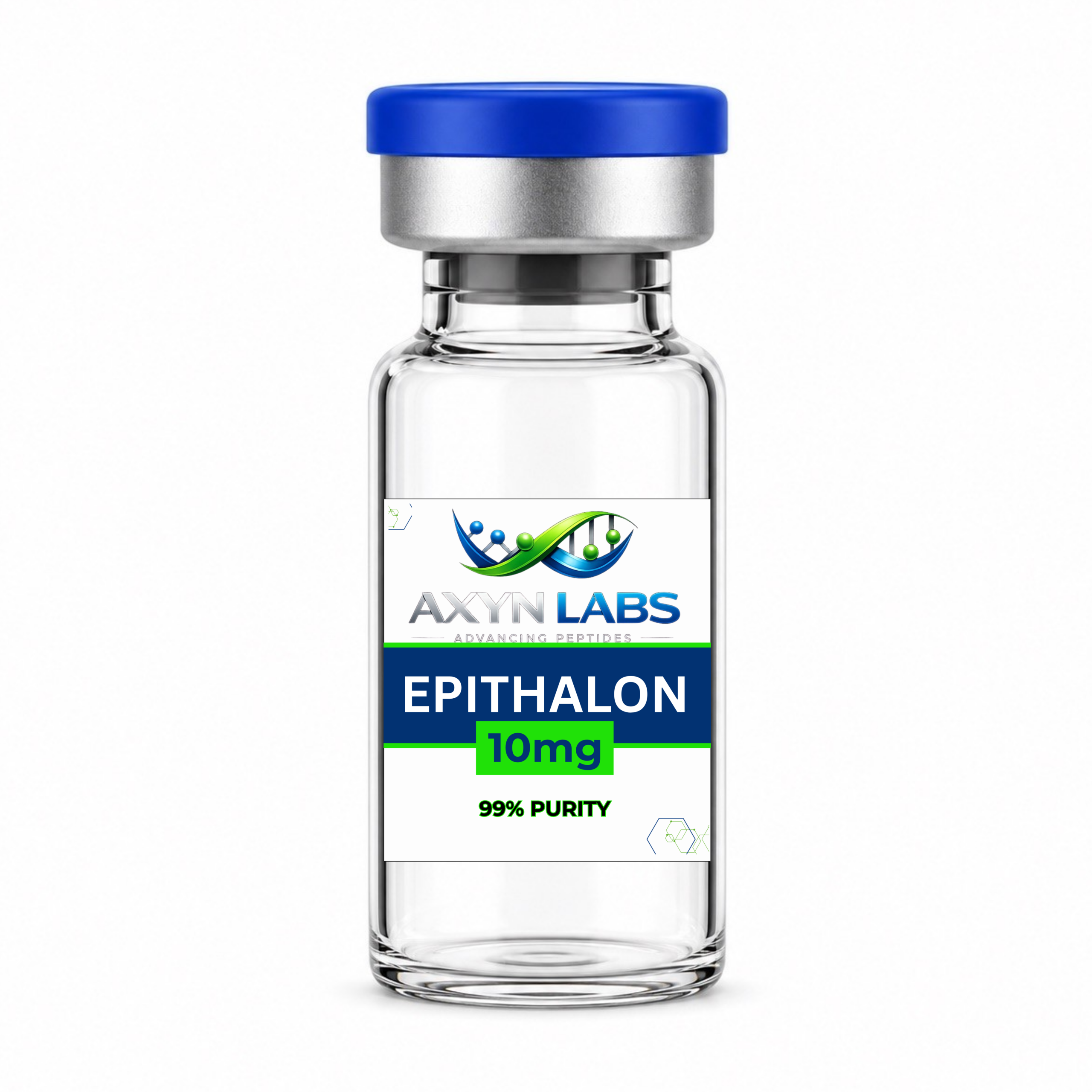 Vial de Epitalon 10mg de Axyn Labs para investigación peptídica