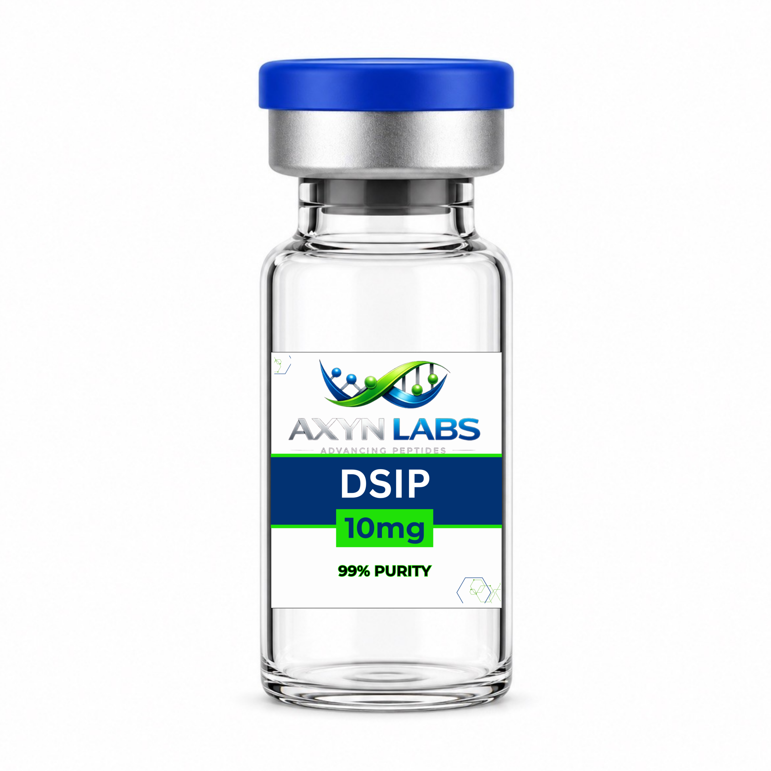 Vial de DSIP 10mg de Axyn Labs para investigación peptídica