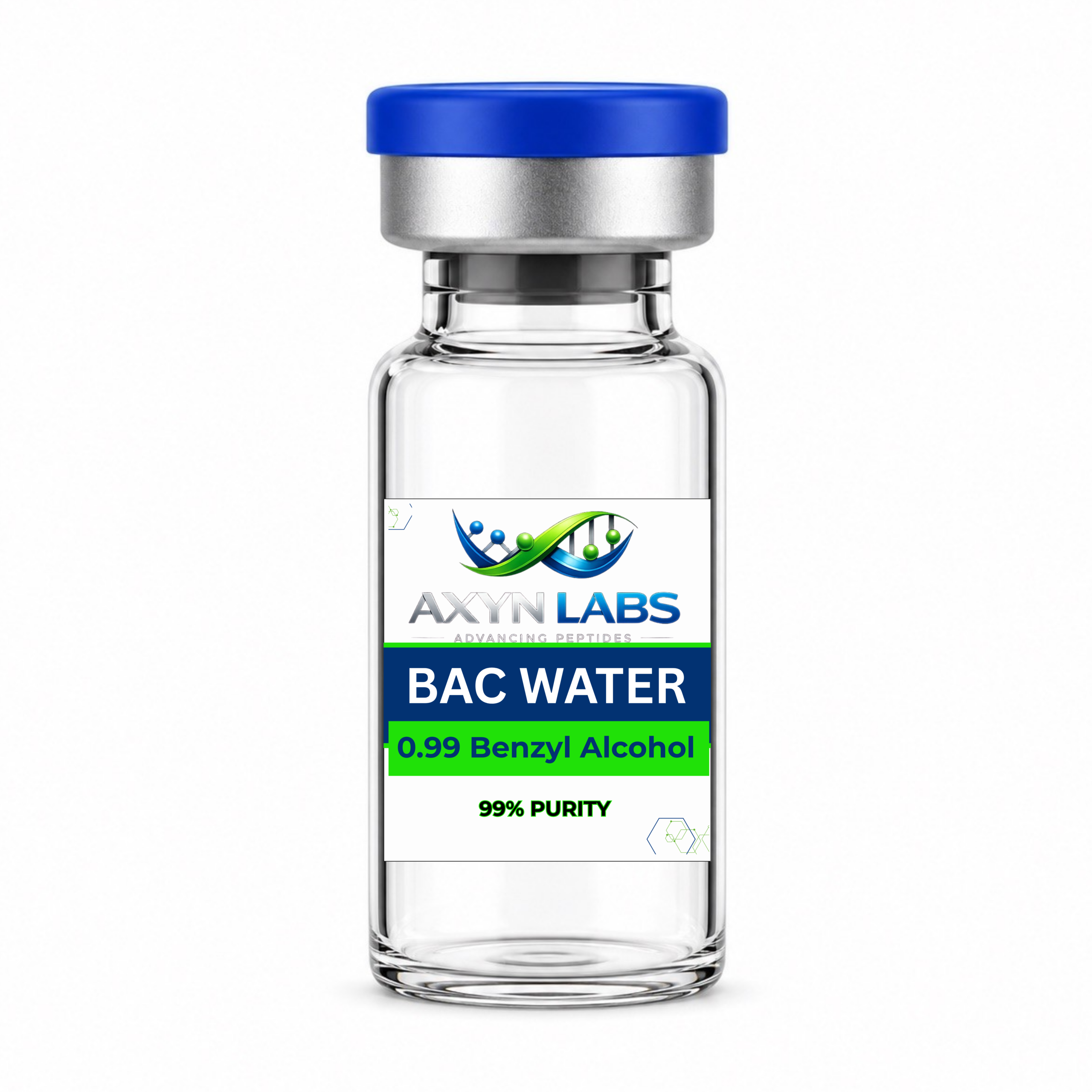 Vial de agua bacteriostática con 0.99% de alcohol bencílico de Axyn Labs